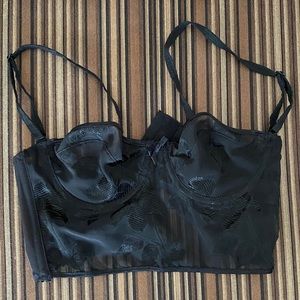 Fantasies Vintage Black Sheer Adjustable Bralette